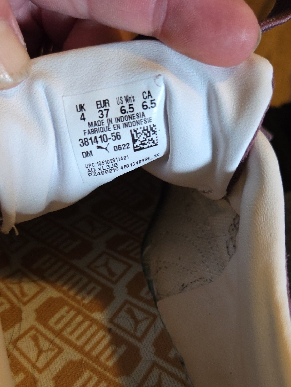 Puma Suede Sneakers in Mauve and White - Picture 4 of 6